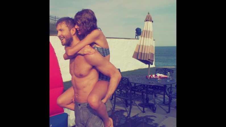 With 2.5 million likes, this photo of <a href="https://www.instagram.com/p/4sU2r9jvJG/" target="_blank" target="_blank">Swift and her DJ boyfriend Calvin Harris</a> is third on the most-liked list.