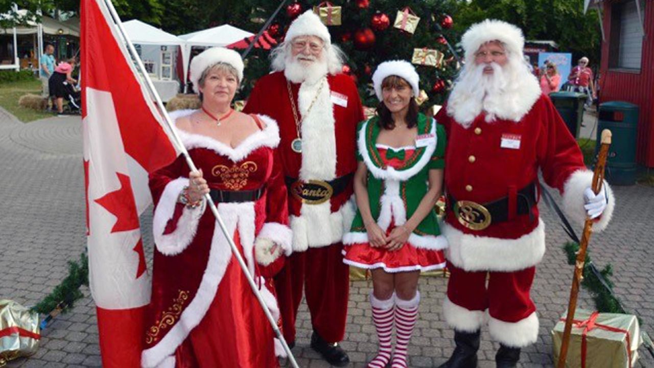 "The Santa Family" in Copenhagen, Denmark, at the World Santa Claus Congress event.