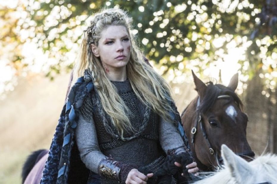 Katheryn Winnick plays legendary Scandinavian shieldmaiden Lagertha, in the TV series "Vikings." 