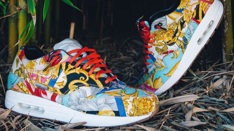 An unofficial collaboration, but a beautiful one nonetheless, Etai Drori's modified Air Max 1s recall the golden age of Versace prints. The custom leather goods designer has made his name in the L.A. sneaker scene, where he sells his hand-stitched Nikes through on-trend lifestyle boutique <a  target="_blank" target="_blank">Round Two</a>. <br /><br />These kicks, named "What The Versace?" started life as a pair of vintage women's trousers, owned by Round Two employee Sean. Drori "fell in love" with them and bought them off his friend, before taking them back to his workshop. Turning them into a pair of Air Max 1s "took about a week," he says, "but I work 24/7, so it's hard to tell." You can't buy these ones -- Drori made them for himself -- but his designs can be purchased at Round Two and perused on his <a  target="_blank" target="_blank">Instagram</a> account. <br />