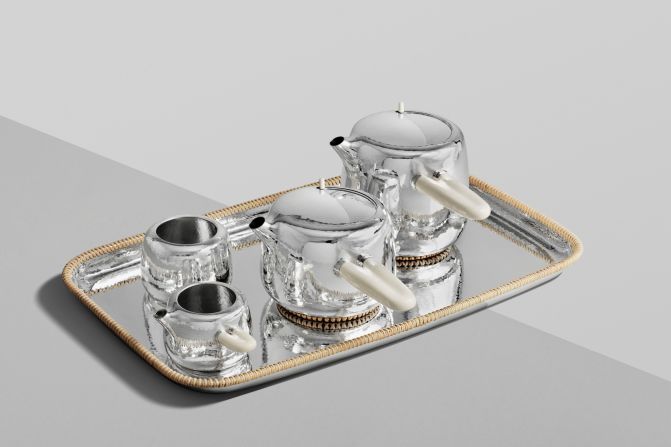 There's a good reason Marc Newson's <a href="index.php?page=&url=http%3A%2F%2Fwww.georgjensen.com%2Fglobal%2Fcampaigns%2Fmarc-newson" target="_blank" target="_blank">sterling silver tea service</a> comes limited to an edition of ten -- the handles are made from mammoth-ivory. The rare commodity is responsibly sourced of course, but ivory is only one luxurious facet of the Australian designer's creation. Each item in the $125,000 (excl. tax) <a href="index.php?page=&url=http%3A%2F%2Fwww.georgjensen.com%2F" target="_blank" target="_blank">Georg Jensen</a> set requires three months of hammering by hand (by a ninth generation silversmith, no less), and will be made to order in the 111-year-old Danish company's Copenhagen workshop. 