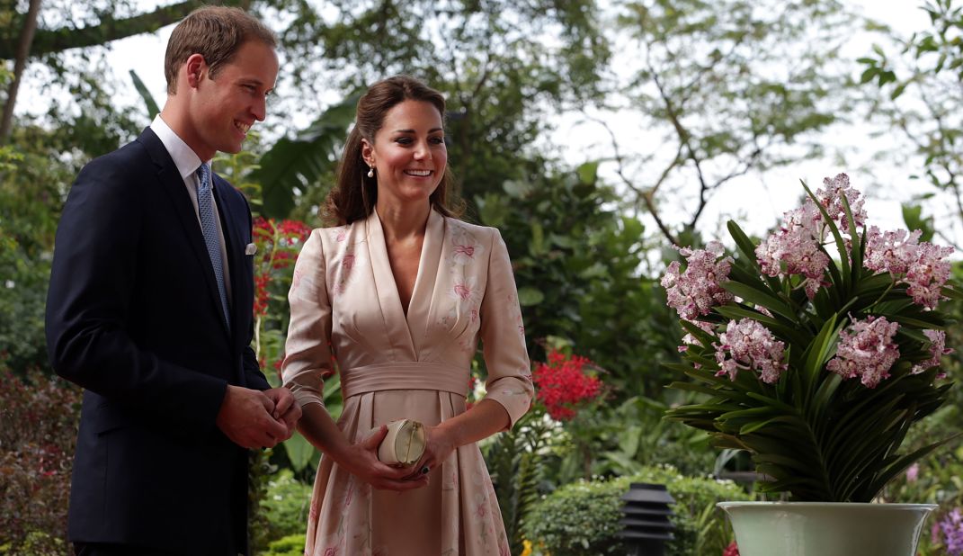 Catherine, Duchess of Cambridge and Prince William, Duke of Cambridge visited Singapore Botanical Gardens in 2012 and were welcomed with an orchid named in their honor. 