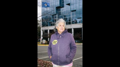 Joanna Simon, 72, started the monthly NRA protests after the mass shooting at Sandy Hook Elementary School.  "When the Newtown shootings happened I had grandkids who were the same age as those kids," Simon said. "That brought it home to me." 