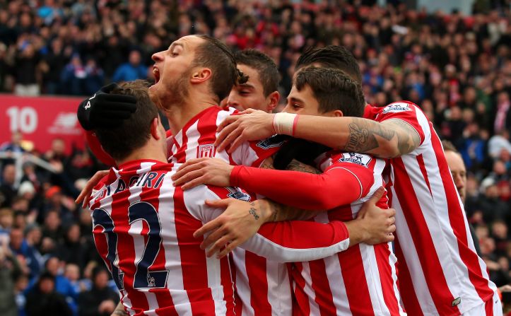 Marko Arnautovic scored both goals as Stoke sunk previous leader Manchester City at the Britannia Stadium. 