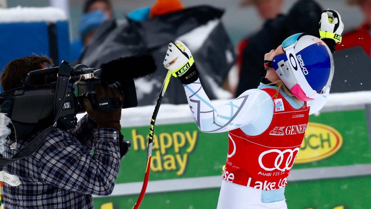 On Saturday, Vonn had beaten the field by a full second to record victory number two of the week.