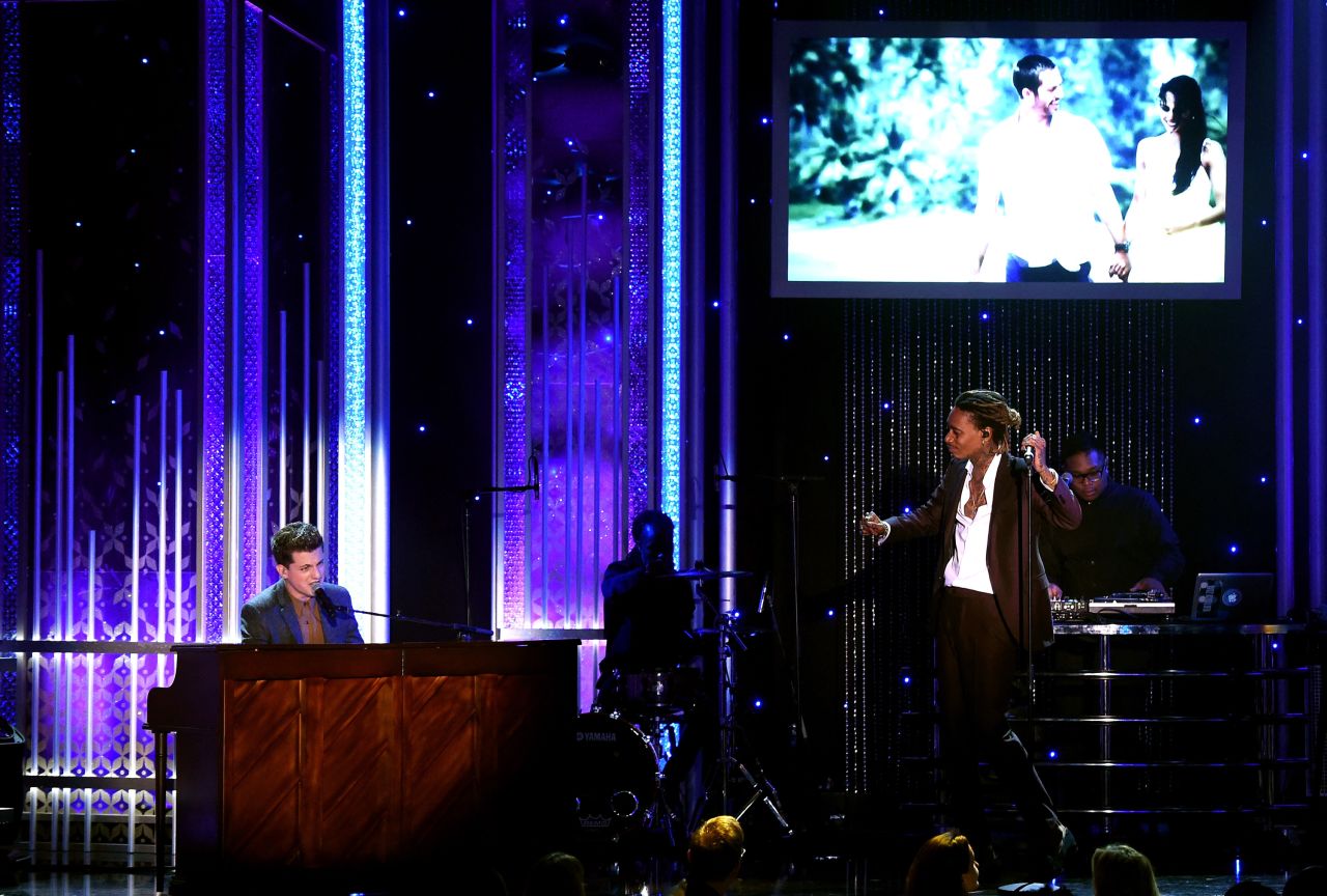 "See You Again" by Wiz Khalifa featuring Charlie Puth, left, is in the running for best pop duo/group performance. The pair are competing against "Ship to Wreck" by Florence + the Machine, "Sugar" by Maroon 5, "Uptown Funk" by Mark Ronson featuring Bruno Mars and "Bad Blood" by Taylor Swift featuring Kendrick Lamar.<br />