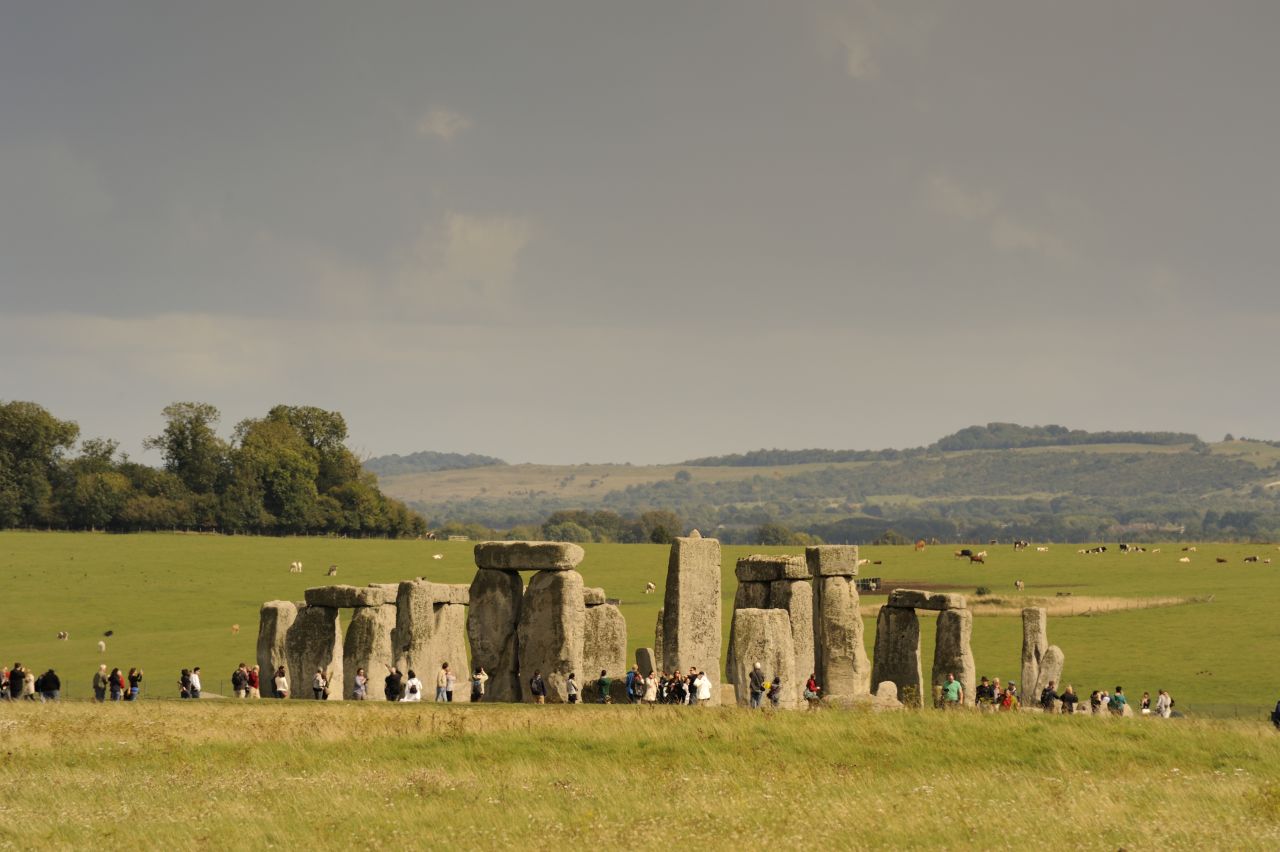 The very large standing stones at Stonehenge are made from 'sarsen', a local sandstone, but the smaller ones, known as 'bluestones.'