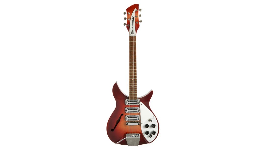 This 1964 Rose-Morris Rickenbacker guitar was owned by John Lennon and later gifted to Starr. The winning bid was $910,000.