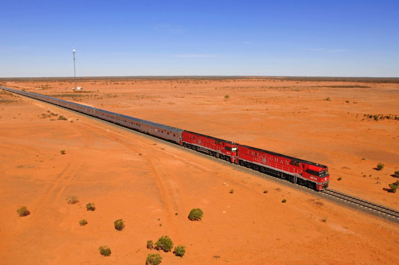 The Ghan is a three-night, 2,979-kilometer tour from Darwin to Adelaide (or vice versa) that cuts through the middle of Australia, rolling through some of the most unforgiving wilds on the planet. The Platinum service offers more cabin space, chauffeured transfers, access to an exclusive dining carriage, breakfast in bed and five-course meals.