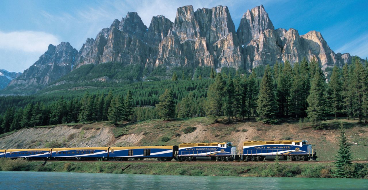 Canada's Rocky Mountaineer train offers a variety of routes, but the classic Banff to Vancouver journey highlights some of the region's most stunning scenery. The train's Gold Leaf Service includes perks like free alcoholic beverages, gourmet meals and private viewing cars.