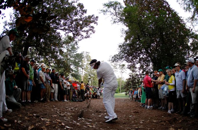 Bubba Watson conjured a miraculous hook out of the trees on Augusta's 10th hole in the play-off against Louis Oosthuizen to set up his first Masters title in 2012.