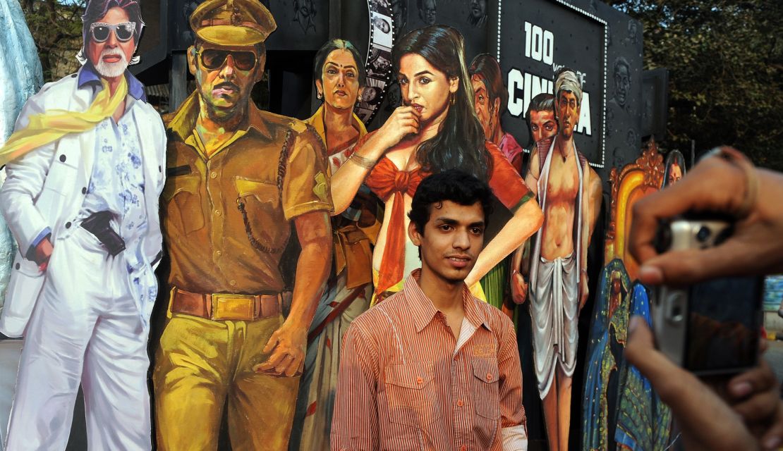 The annual Kala Ghoda Arts Festival includes events like this Indian cinema art installation.
