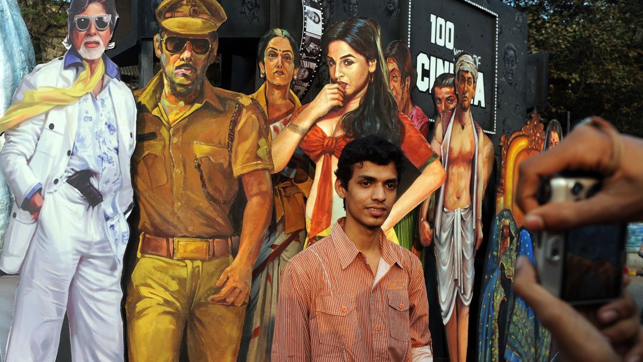 The annual Kala Ghoda Arts Festival includes events like this Indian cinema art installation.