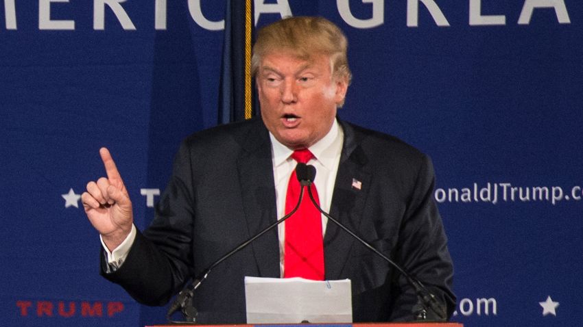 MT. PLEASANT, SC - DECEMBER 7: (EDITORS NOTE: Retransmission with alternate crop.)  Republican presidential candidate Donald Trump speaks to the crowd at a Pearl Harbor Day Rally at the U.S.S. Yorktown December 7, 2015 in Mt. Pleasant, South Carolina. The South Carolina Republican primary is scheduled for February 20, 2016. (Photo by Sean Rayford/Getty Images)