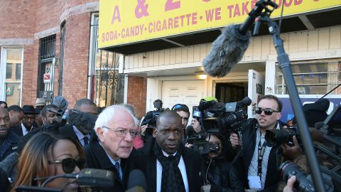 BALTIMORE, MD - DECEMBER 08:  Democratic presidential candidate Sen. Bernie Sanders, (I-VT) is given a tour of Sandtown-Winchester Neighborhood where Freddie Gray lived and was arrested, December 8, 2015 in Baltimore, Maryland. Sen. Sanders later met with African-American religious and civic leaders.  (Photo by Mark Wilson/Getty Images)