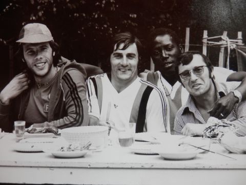 Pictured with former Dutch international Dick van Dijk, Adams enjoyed his time at Nice, helping the side finish second in the French championship in 1976. It was the closest Nice had come to winning the title since the club's last triumph in 1959. 