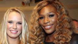 NEW YORK, NY - SEPTEMBER 09:  Caroline Wozniacki (C) and Serena Williams (R) pose for a photo backstage at the Serena Williams Signature Statement by HSN fashion show during Style360 Spring 2015 at Metropolitan West on September 9, 2014 in New York City.  (Photo by Monica Schipper/Getty Images)