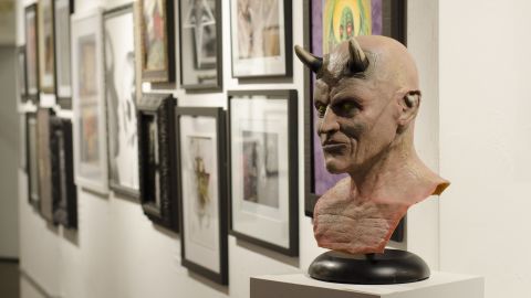 Satanic artwork at a recent exhibit sponsored by the Church of Satan at the HOWL Gallery in Fort Myers, Florida.
