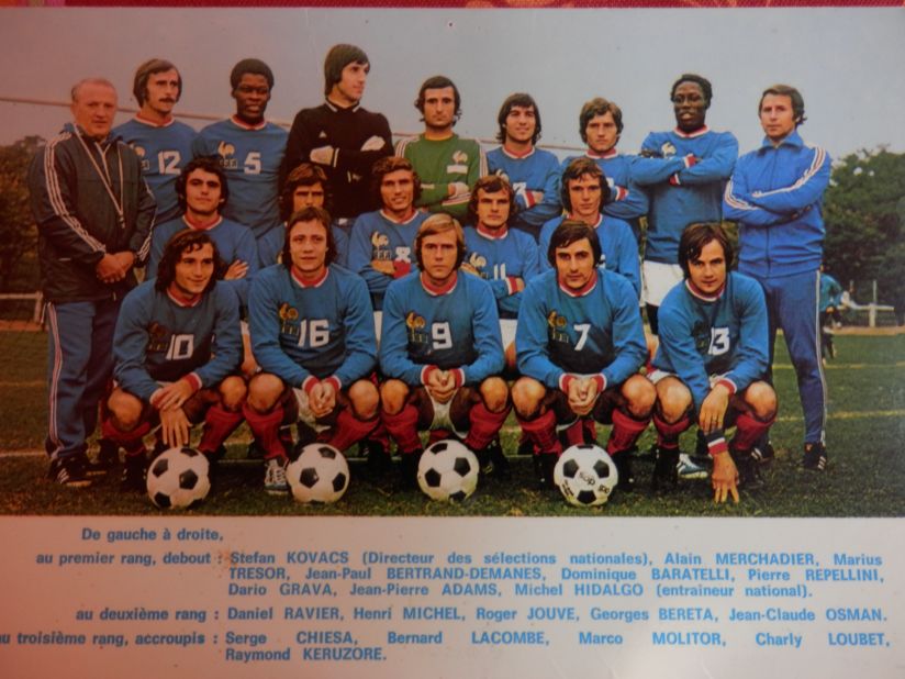 Adams (back row, second from right) played in a France side that was "in construction," according to teammate Henri Michel. The only major competition "Les Bleus" contested in the 1970s was the World Cup in 1978, though by then Adams' France career was over. He made his debut in 1972 and finished in 1976. 