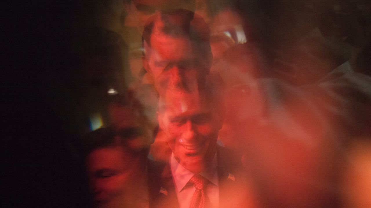 Wisconsin Gov. Scott Walker is reflected by glass before speaking at a leadership summit in Nashua, New Hampshire, on Saturday, April 18. Walker was seeking the Republican Party's nomination for President, but <a href="http://www.cnn.com/2015/09/21/politics/scott-walker-drops-out-2016-election/" target="_blank">he dropped out of the race</a> in September.