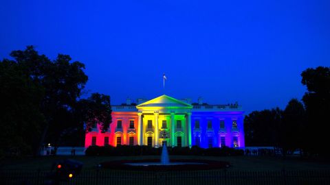 The White House is lit up in rainbow colors on Friday, June 26, to commemorate the Supreme Court's ruling <a href="http://www.cnn.com/2015/06/26/politics/gallery/supreme-court-same-sex-marriage-ruling-photos/index.html" target="_blank">to legalize same-sex marriage.</a>