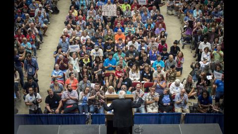 U.S. Sen. Bernie Sanders, an independent from Vermont who is seeking the Democratic nomination for President, <a href="http://www.cnn.com/2015/07/01/politics/bernie-sanders-crowds-wisconsin-2016/index.html" target="_blank">speaks to nearly 10,000 supporters</a> in Madison, Wisconsin, on Wednesday, July 1.