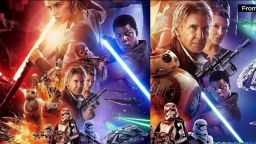 Compare the Chinese version of the poster for the new "Star Wars" movie to on the left to the U.S. version on the right.