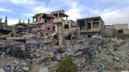 Destruction in Kobani. Officials say more than 70% of the buildings in Kobani were either damaged or destroyed. Kurdish officials say they've already removed 1.6 million tons of rubble.