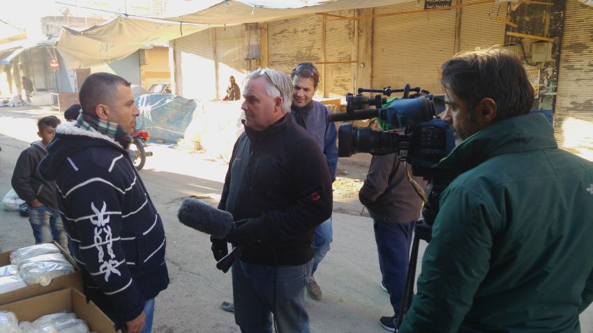 CNN's Ben Wedeman interviewing an Armenian store owner in Al-Qamishli, one of the last cities in Syria to have been spared widespread death, destruction, and the sting of sectarian strife. He employs a Muslim Arab refugee from Dair Al-Zour who fled ISIS, which controls most of that city.