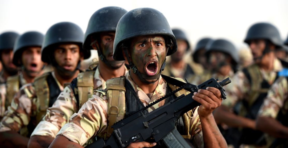 Saudi Special Forces march in Riyadh in May 2015.