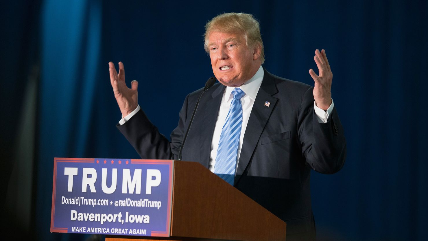 Republican presidential candidate Donald Trump in Davenport, Iowa on on December 5, 2015.