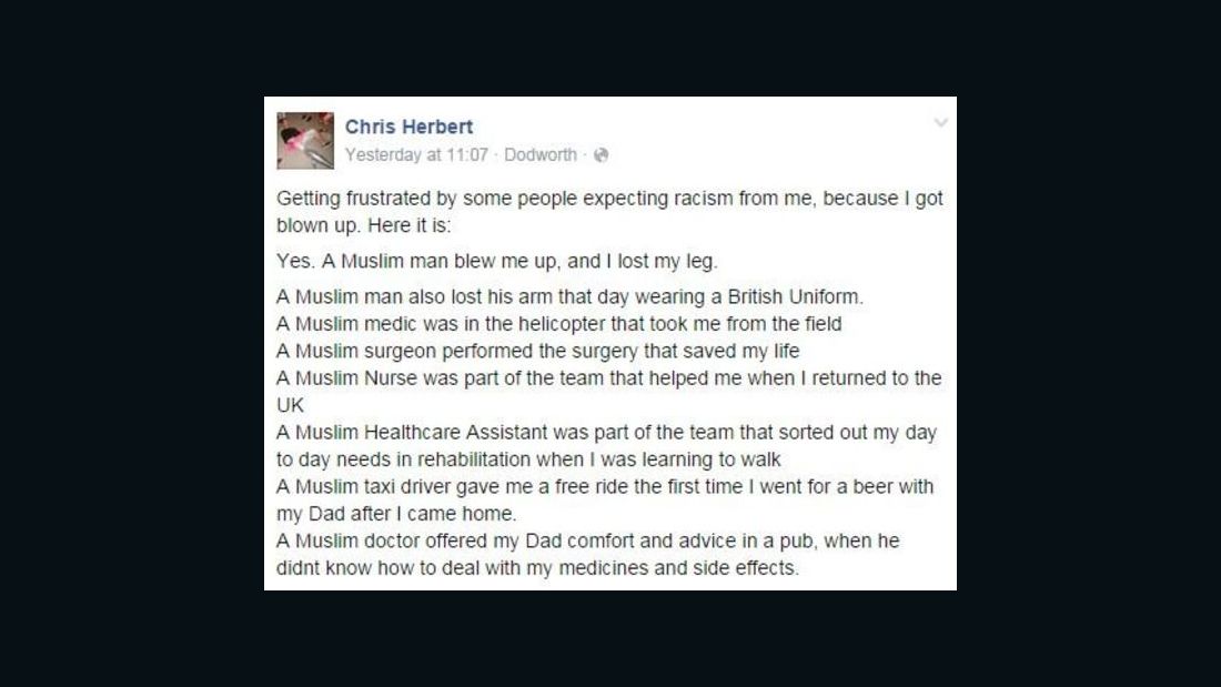 Soldier Facebook post