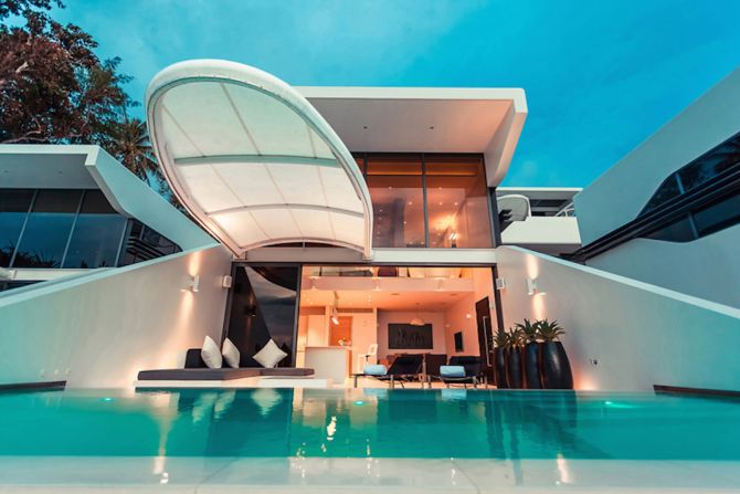 Price on application. Part of Kata Rocks -- a six-star boutique resort -- these 34 "Sky Villas" range in size from one to four bedrooms, each with its own private swimming pool. Living areas are filled with top-of-the-line appliances and  technology, including "smart" kitchens. 