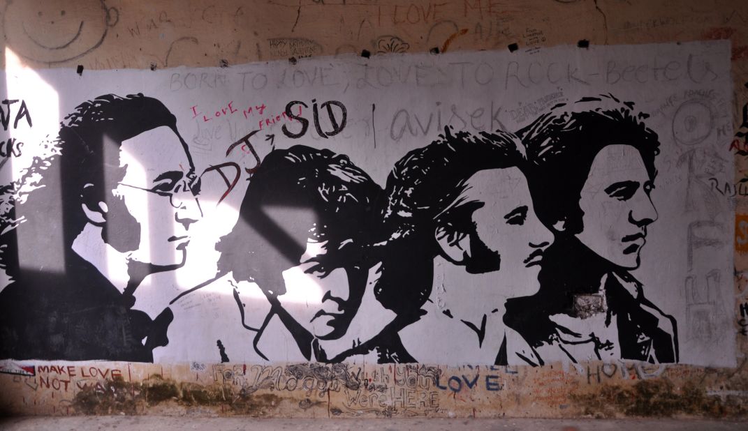<strong>The Beatles: </strong>The meditation hall at the former ashram of the Maharishi Mahesh Yogi in Rishikesh is festooned with graffiti, much of it celebrating the Beatles' visit in 1968. 