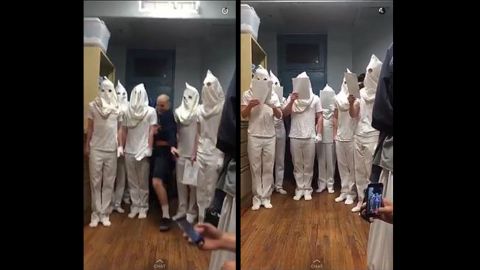 Images of Citadel cadets wearing pillowcases were circulated on social media.  