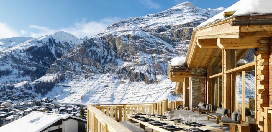 Price: From $8,600 per night. Designed by  renowned interior architect Magali de Tscharner, Chalet Les Anges is located in the exclusive Petit Village area of Zermatt and offers breathtaking views of the Matterhorn. Featuring reclaimed wood throughout, it's spread over three floors and sleeps 14 in seven bedrooms. 