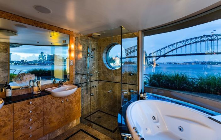 Sydney's best bathroom view? La Cornice has three bedrooms, 3.5 bathrooms and four private balconies.