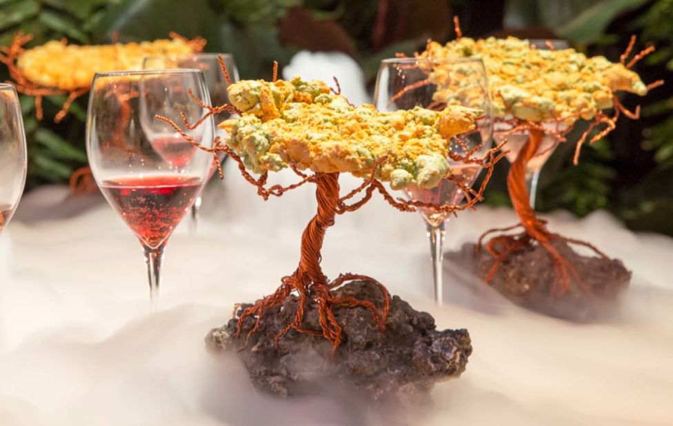 El Cielo serves innovative dishes like a smoking cauldron of dry ice turned palate cleanser and an Amazon-inspired tree of life made from pan de yucca (cassava bread) and gold-dusted chocolate truffles filled with pina colada.