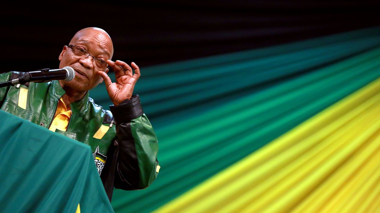 South African President and African National Congress (ANC) President Jacob Zuma leads addresses supporters during a campaign event at the Inter-fellowship Church in Wentworth township, outside of Durban, on April 9, 2014, ahead of elections on May 7. AFP PHOTO / RAJESH JANTILAL        (Photo credit should read RAJESH JANTILAL/AFP/Getty Images)