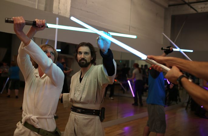 Star Wars fans Alain Bloch and Matthew Carauddo founded the Golden Gate Knights in 2011 to teach classes on how to safely wield a lightsaber and perform choreographed moves. 