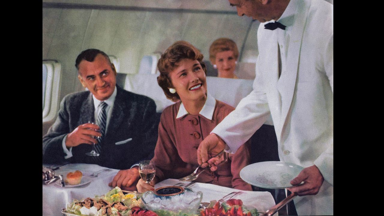 <strong>Silver service: </strong>Dinner for adults came with white linen table cloths and full waiter service. Caviar, salad nicoise and a charcuterie platter for her. Cupcake for him.
