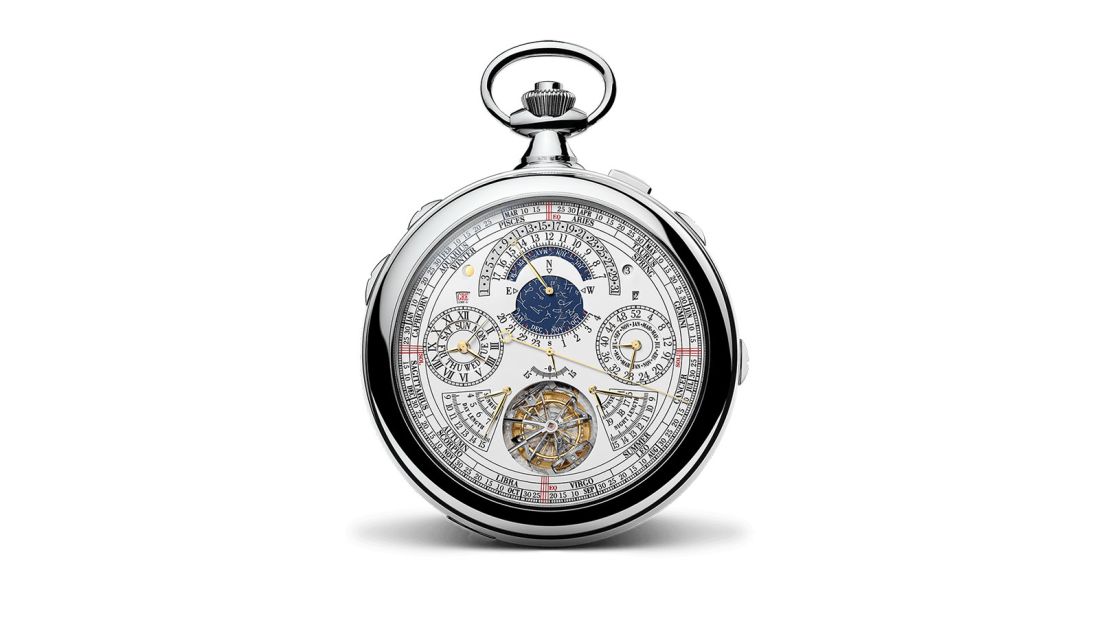 Marketed as "most complicated watch ever made," the Reference 57260 by Vacheron Constantin is a pocket watch that was released in celebration of the company's 270 year anniversary. The watch took eight years in research, development and prototyping. 