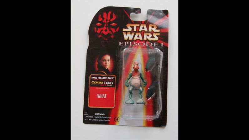 The villainous human trafficker/junk dealer Watto is now the less-threatening "What."
