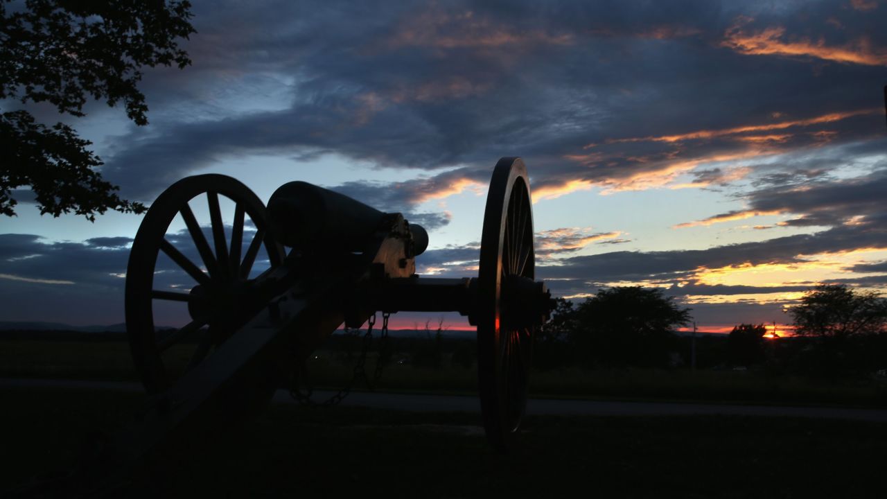 A canon aims from the Gettysburg National Military Park ahead of the 150th anniversary of the Battle of Gettysburg in 2013