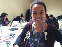 Selina Leem at the COP21 summit in Paris.