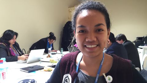 Selina Leem at the COP21 summit in Paris.