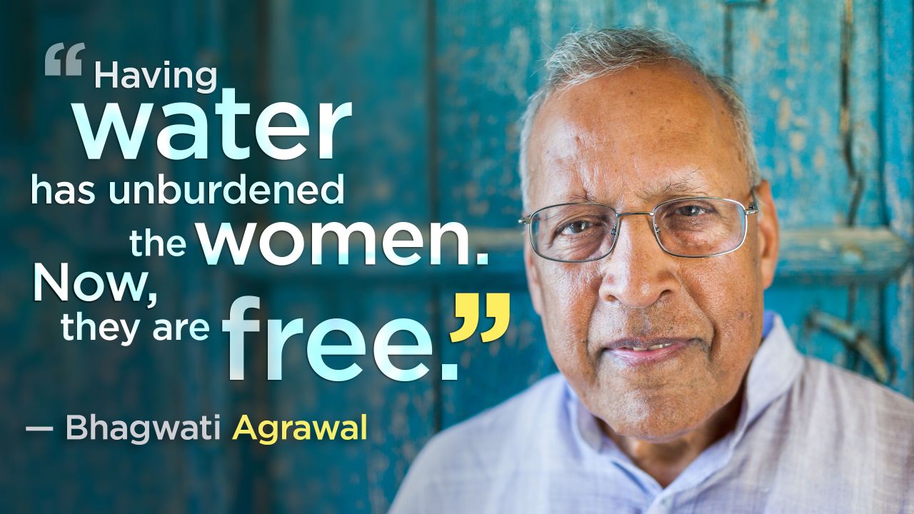 Bhagwati Agrawal and his nonprofit created a rainwater harvesting system that now provides clean, safe drinking water to six villages -- 10,000 people -- all year long.