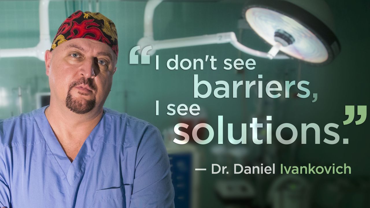 Dr. Daniel Ivankovich is an orthopedic surgeon who treats patients in Chicago's troubled neighborhoods, regardless of their ability to pay.