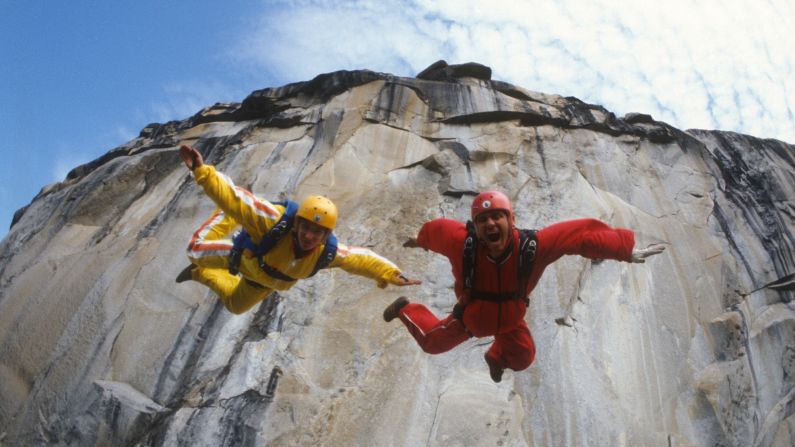 Carl Boenish and his wife, Jean, leap from a cliff in the early days of BASE jumping, an extreme sport in which participants jump from fixed objects and use parachutes to slow their falls. Carl Boenish is considered the "father" of BASE jumping, and his amazing life story is the subject of <a href="index.php?page=&url=http%3A%2F%2Fwww.cnn.com%2Fshows%2Fcnn-films-sunshine-superman">CNN Films' "Sunshine Superman." </a>