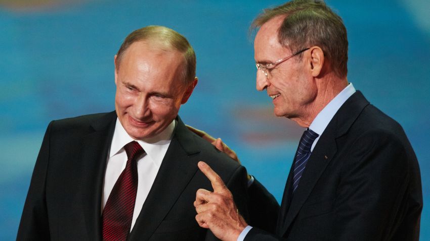 SOCHI, RUSSIA - FEBRUARY 07:   Russian president Vladimir Putin and IOC Member Jean-Claude Killy attend perfomance of Sochi 2014 - One Year To Go on Feb.7, 2013 in 'Bolshoi' Ice Dome in Sochi, Russia. (Photo by Oleg Nikishin/Getty Images)